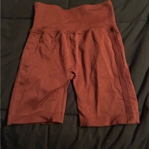 Women's High-Waisted Burgundy Shorts